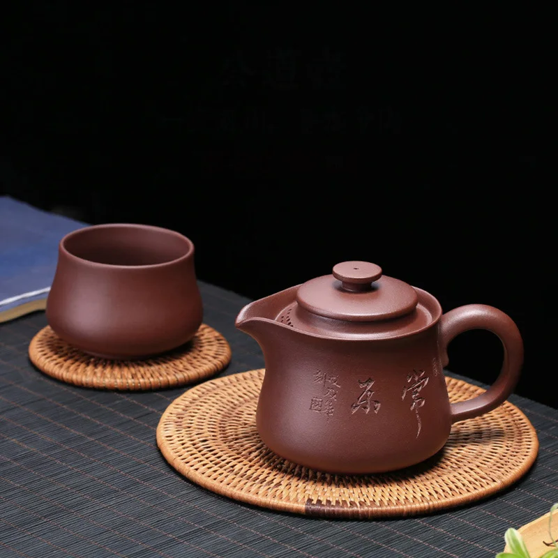  PINNY Yixing Purple Clay Portable Tea Set Vintage Purple Sand Teapots Ceramic Kung Fu Tea Set 1 Pot
