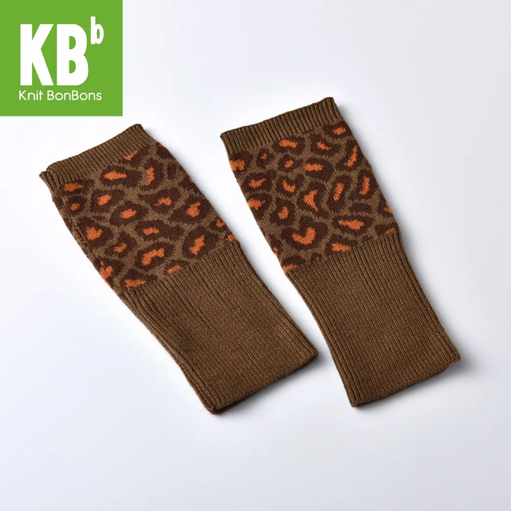 KBB женские мужские и детские модные весенние детские вязаные перчатки с леопардовым узором зимние длинные перчатки без пальцев женские гетры для рук