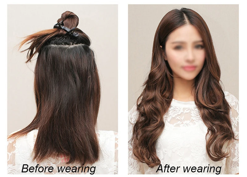 Natural Long Curly Wavy Hair Clip In On Hair Extensions 25 5inch
