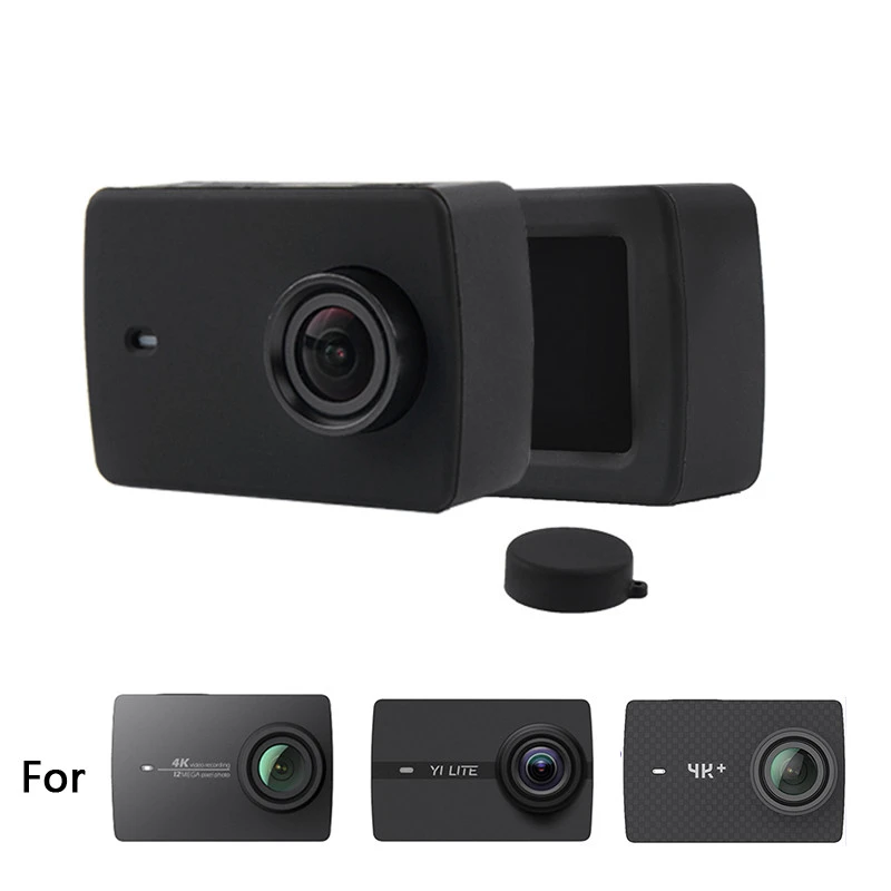 Tapa de Lente Para Xiaomi YI 4K Cámara De Acción Funda Protectora De Silicona Cubierta Tapa de Lente Para Xiaomi YI 4K Cámara De Acción Funda Protectora De Silicona Cubierta