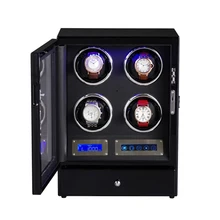 Высококачественный твердый деревянный Модернизированный виндер механических часов со светодиодное освещение управления сенсорной панелью ящика автоматические часы с коробкой 4+ 0