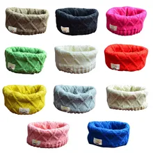 Милые детские зимние милый шарф для мальчиков и девочек Kintted Шерсть О-Шарфы Дети гладкой Цвет теплая одежда аксессуар S2