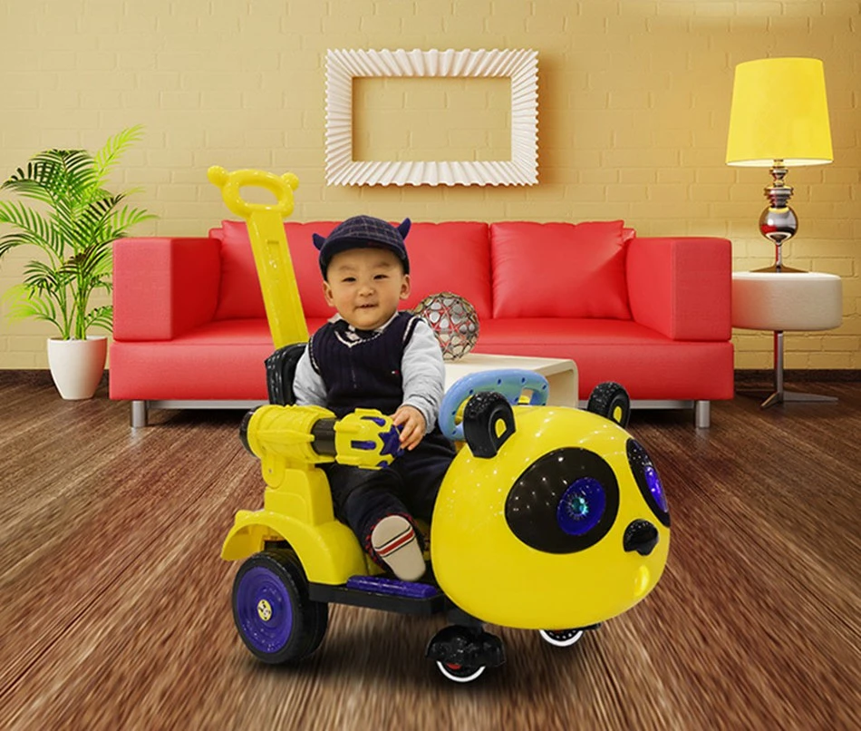 Bambini Scooter Elettrico Kart Giocattolo Altalena Auto Trolley Prima Educazione A Distanza di Controllo Regolabile con Lampeggiante Luce A Quattro Ruote