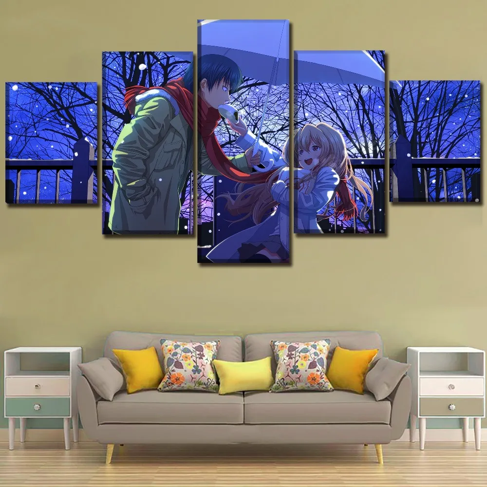 

Toradora Anime HD Print Paintings on Canvas Wall Art 5 Piece Poster Modern Decorative Home Decor Picture Home Decor Artwork