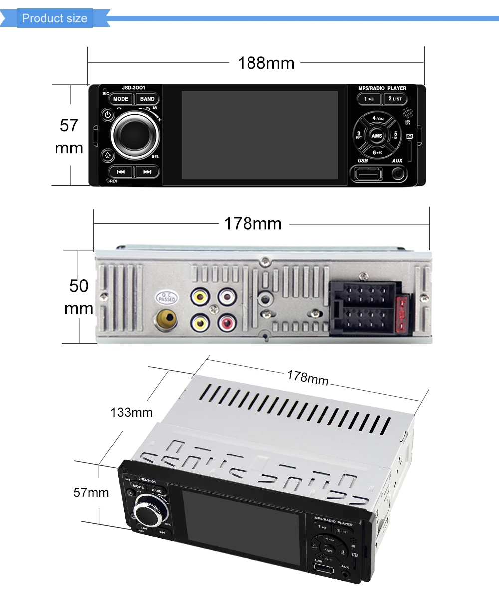 LTBFM Автомагнитола 1din jsd-3001 Авто 4 дюйма Сенсорный экран Аудио Зеркало Ссылка стерео Bluetooth зеркало заднего вида Камера usb
