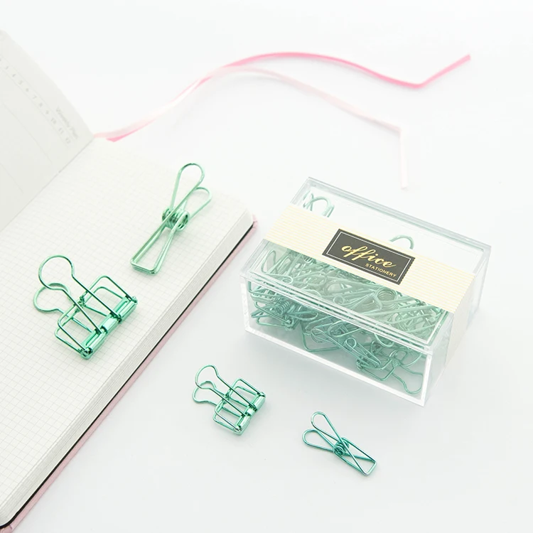 

21pcs/box Cute Fish Clip with Metal Binder Clips Set for Photo Message Ticket File Office School PaperClips Korean Stationery