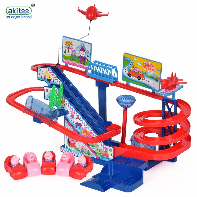 Akitoo 1074 Rail игрушечный автомобиль горка сборка Электрический подъем вверх по
