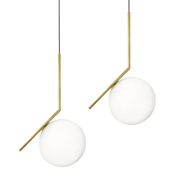 

Modern and simple personality single head restaurant bar bedroom clothing store round spherical glass ball pendant light E27