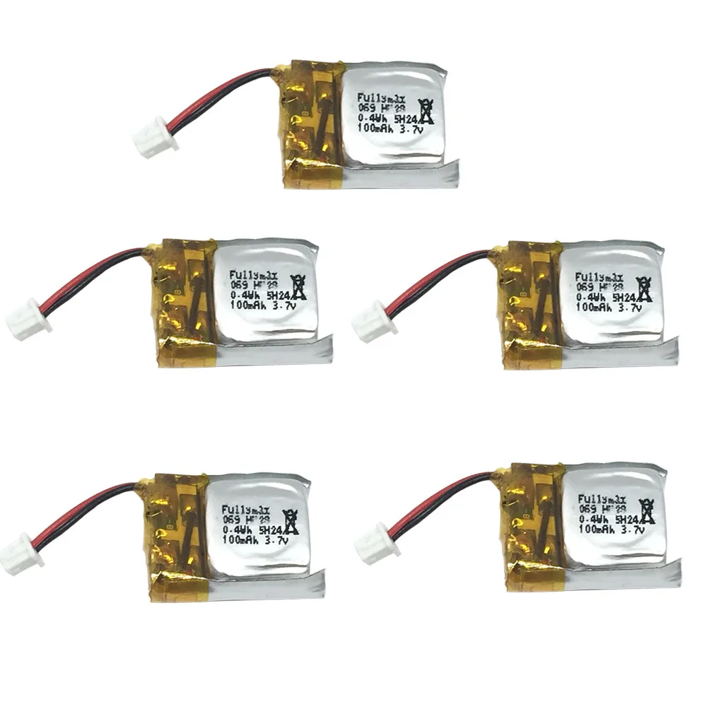 5Pcs 3.7V 100Mah Lipo Batteria Per Cheerson Cx-10 Cx-10A Fq777-124 Hubsan Q4 Wltoys V272 Mini Rc Quadcopter Drone Giocattolo Batteria