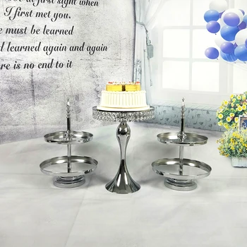 

Silver Wedding decoration mirror for birthday party supplier for baby girl metal cupcake stand decorator candy bar wedding
