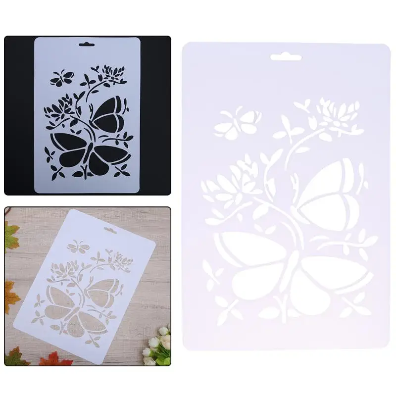 Butterfly Vine Pattern Stencils for Painting DIY Craft Layering