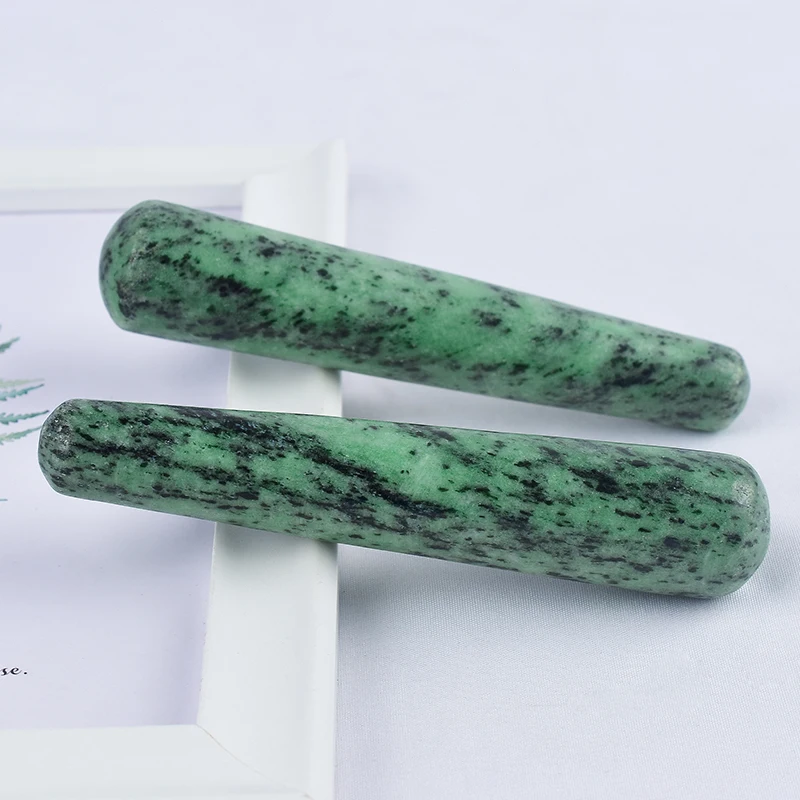 120mm Natural Ruby Zoisite Yoni Wand Pleasure Stick Massage Gua Sha Tools Acupoint Pen Relax Body Health Care Jade Massager