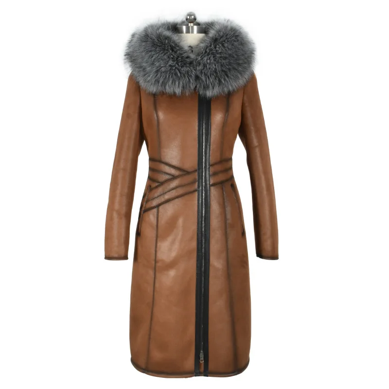Women Winter Jacket Leather Jacket Winter Coat Women Parka Plus Size 7XL Long Leather Coat Fur Collar Zipper Hooded Coats 2018 AS02 (4)