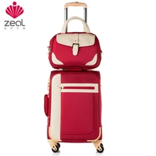 Zeal luggage universal wheels picture box13 20 24oxford fabric travel bag soft box suitcase female trolley luggage sets