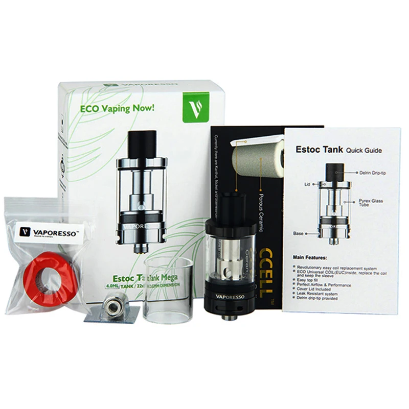 Vaporesso Estoc Tank Mega 4 мл атомайзер & EUC керамическая головка спирали 0 5 Ом