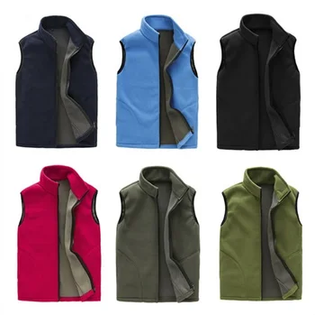 

Men Winter Fleece Vest Casual Thick Warm Waistcoat Outwear Male Windproof Sleeveless Jacket Thermal Soft Vests 6 Colors