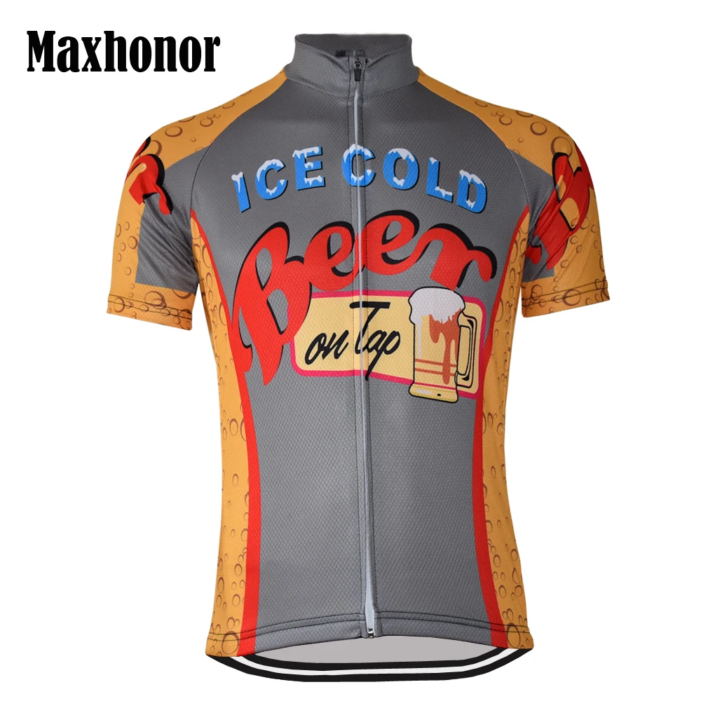 2017 summer cycling jersey ice cold beer bike wear short sleeve bicycle clothing maxhonor