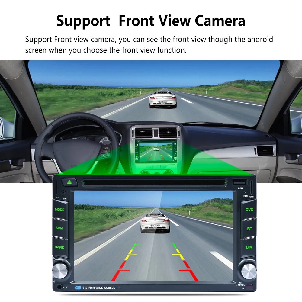 Cheap Android Wifi GPS Nav Car In Dash USB/SD/AUX/MP3/CD DVD Player 6.2" Double DIN FM 4