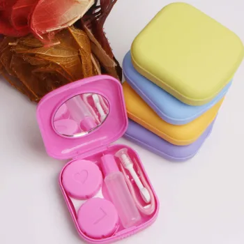 

1 Set portable Pocket Mini Contact Lens Case Travel Kit Mirror Container High Quality Cute Storage box random colors