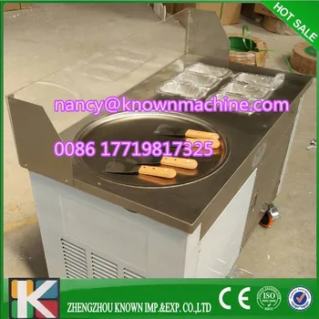 

R410A single round pan fry fried ice cream roll machine with arylic screen