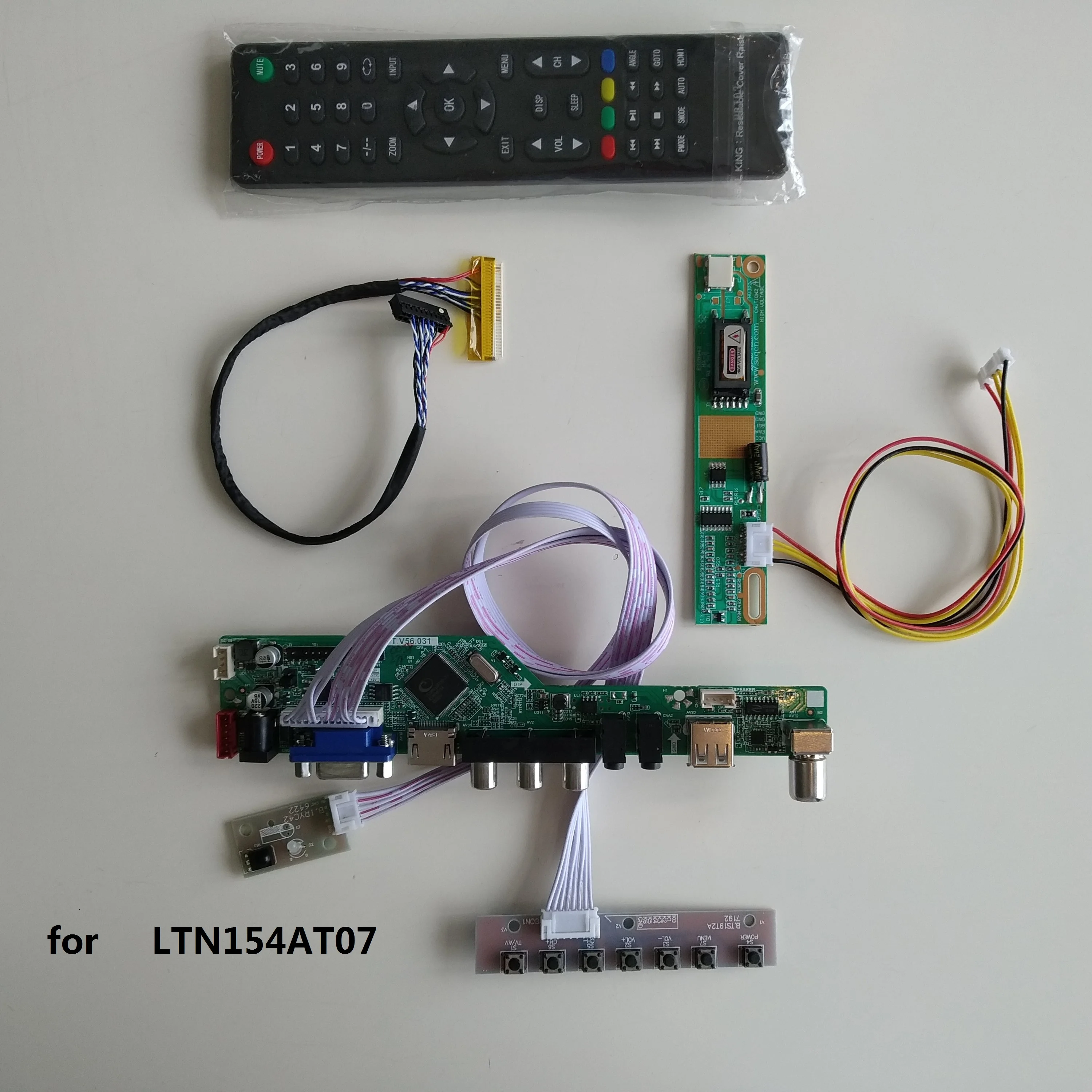  TV USB LED LCD AV VGA HDMI AUDIO Controller driver Board Kit DIY For LTN154AT07 15.4