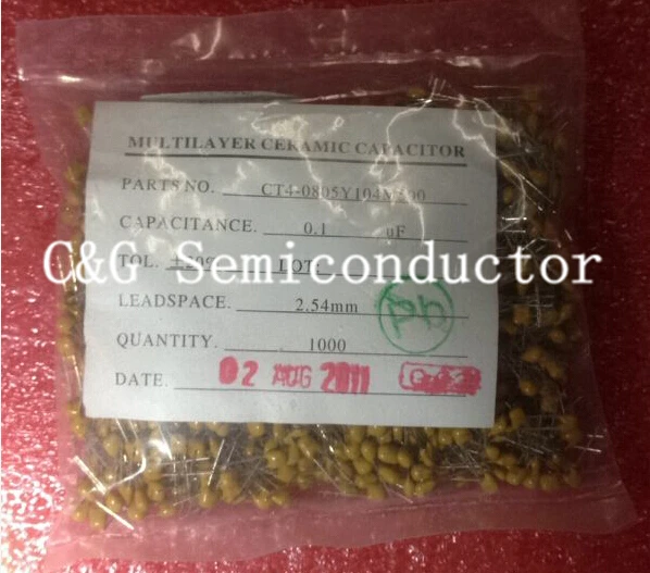 

1000PCS 100nF 0.1uF 0.1 uF 104 50V 2.54mm dip Mono Monolithic Capacitors