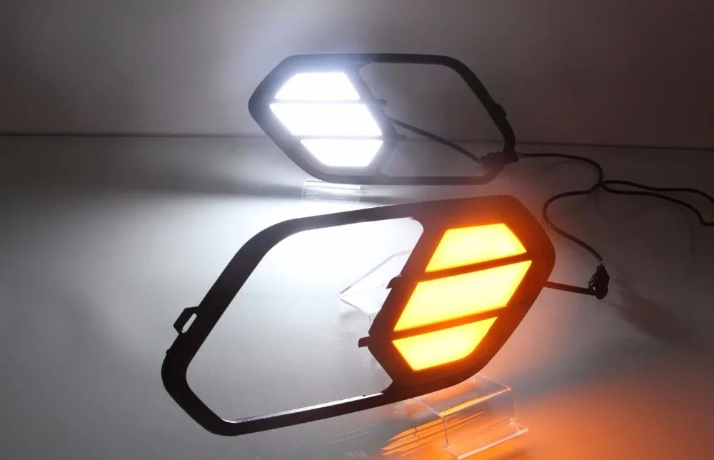 Osmrk светодиодные дневные ходовые огни drl для Ford Kuga- с желтым поворотным сигналом, функцией диммера и беспроводным управлением
