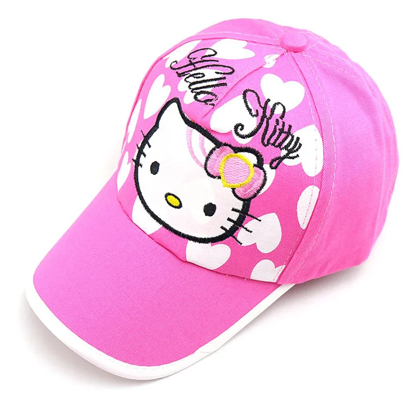 Hello kitty/летние шапки принцессы для маленьких девочек, для маленьких мальчиков и девочек, коллекция года, Детская кепка с рисунком hello kitty, милая бейсболка для улицы - Цвет: D