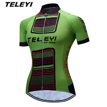 

TELEYI Green Cycling Jersey top women Cycling clothing bicycle bike jersey Short Sleeve Roupa Ciclismo maillot Jacket Breathable