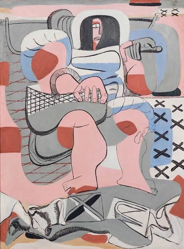 Le Corbusier La pecheuse d'huitres 1935 художественный плакат из крафт бумаги холст живопись