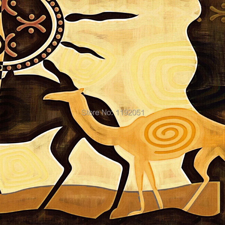 

Egypt vintage style scenery paintings animals under sun abstract painting mural prints free shipping