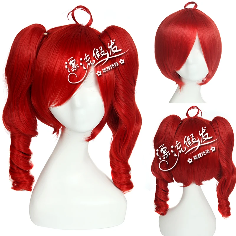 

Biamoxer 2018 Vocaloid Miku Symphony Cosplay Wig Kasane Teto Curly Pigtails Synthetic Hair