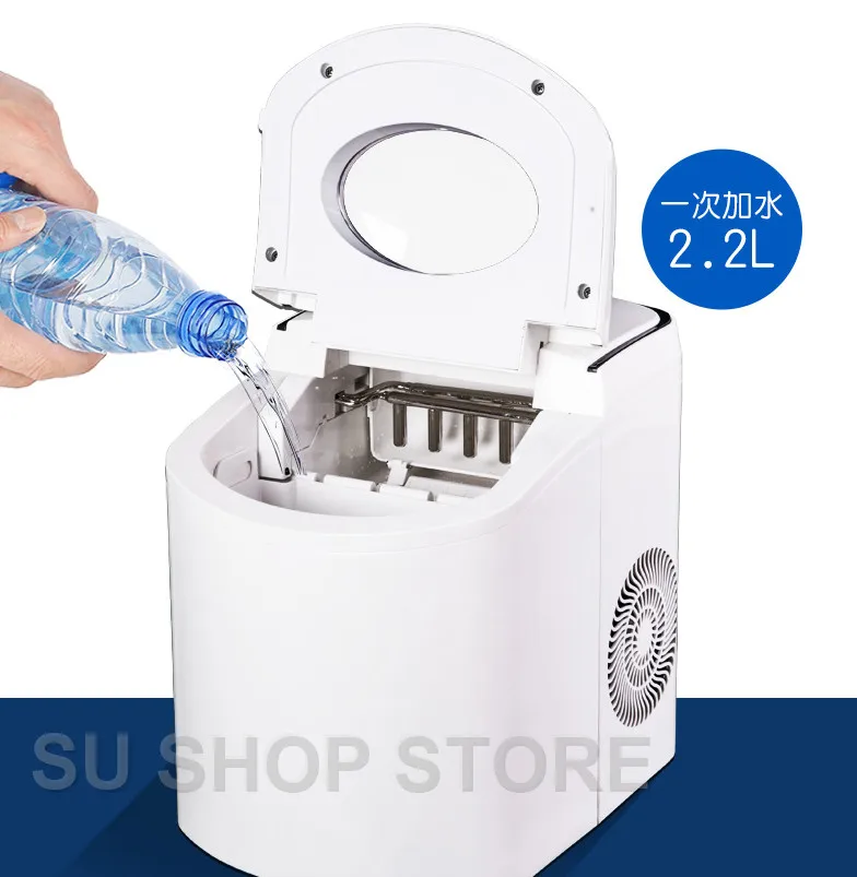 Commercial Automatic Ice Maker Electric Bullet Round Block Ice Cube Making Machine 15kg/24H Small Bar Coffee Teamilk Shop