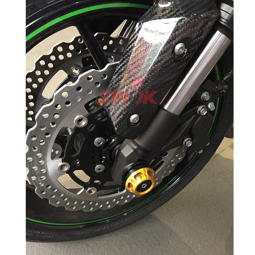 SMOK Motorcycle CNC Aluminum Front Axle Fork Crash Sliders Protector For Kawasaki z800 2013-2017 Z1000SX NINJA Z1000 2003-2017 (2)