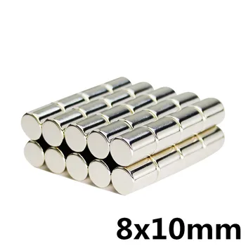 

10pcs 8 x 10 mm N35 Super Strong Powerful Small Round Rare Earth Neodymium Magnets8 x 10mm
