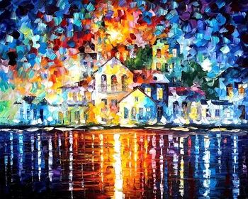 

Framed painting by number coloring by numbers for home decor hand painted canvas 4050 town by the lake