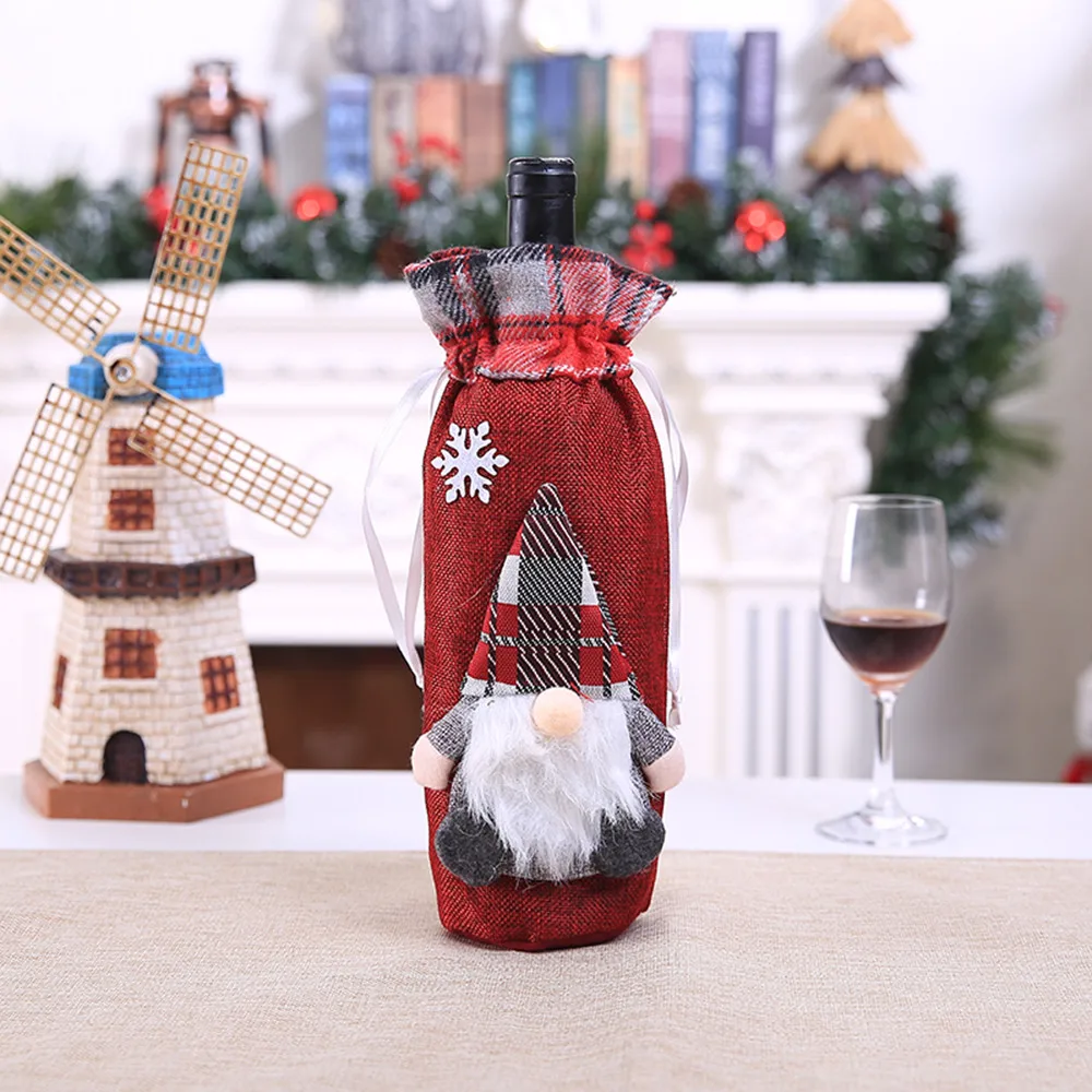 Merry Christmas Santa Wine чехол для бутылки Рождество ужин Вечеринка столы украшения Bottler Чехлы аксессуары домашний декор S* 75