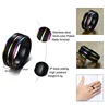 Vnox Black Stainless Steel Basic Ring for Men With Rainbow Line Classic Male Wedding Band Multi Color Jewelry Fraternal Rings ► Photo 3/6