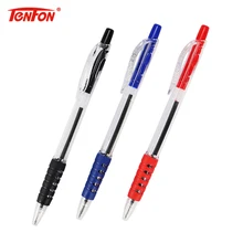 TENFON 1 шт. пластиковая шариковая ручка красного, синего и черного цвета, Шариковая прозрачная Шариковая ручка для обучения офисным канцелярским B-577T