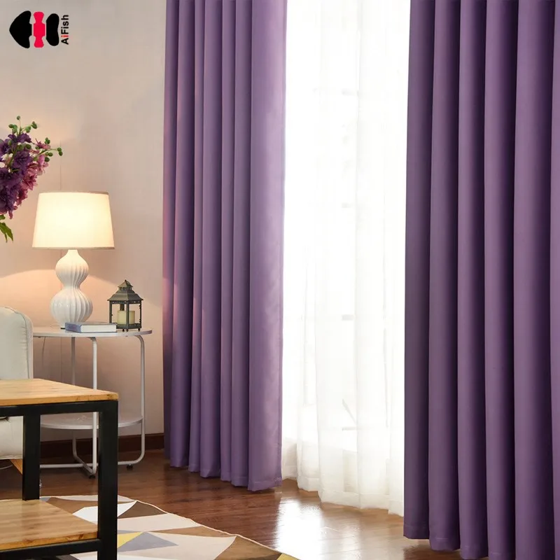 Однотонные плотные тканевые шторы для спальни, Затемненные фиолетовые кофейные пасторальные деревенские шторы, новое украшение для дома, оконные шторы P092C