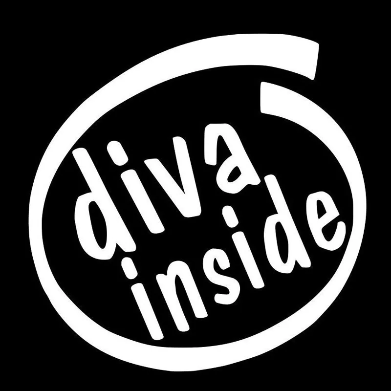 smække privilegeret vene 15x15CM DIVA INSIDE Funny Black/Silver Vinyl Decal Car Sticker Car styling  Accessories S8 0716|car sticker|silver vinyldecals car - AliExpress