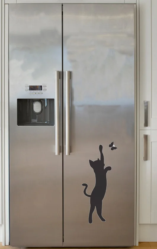 Funny Little Cat Play with Butterfly Wall Sticker DIY Art Vinyls Decals Window Door fridge kids Bedroom Home Decor Wallpaper