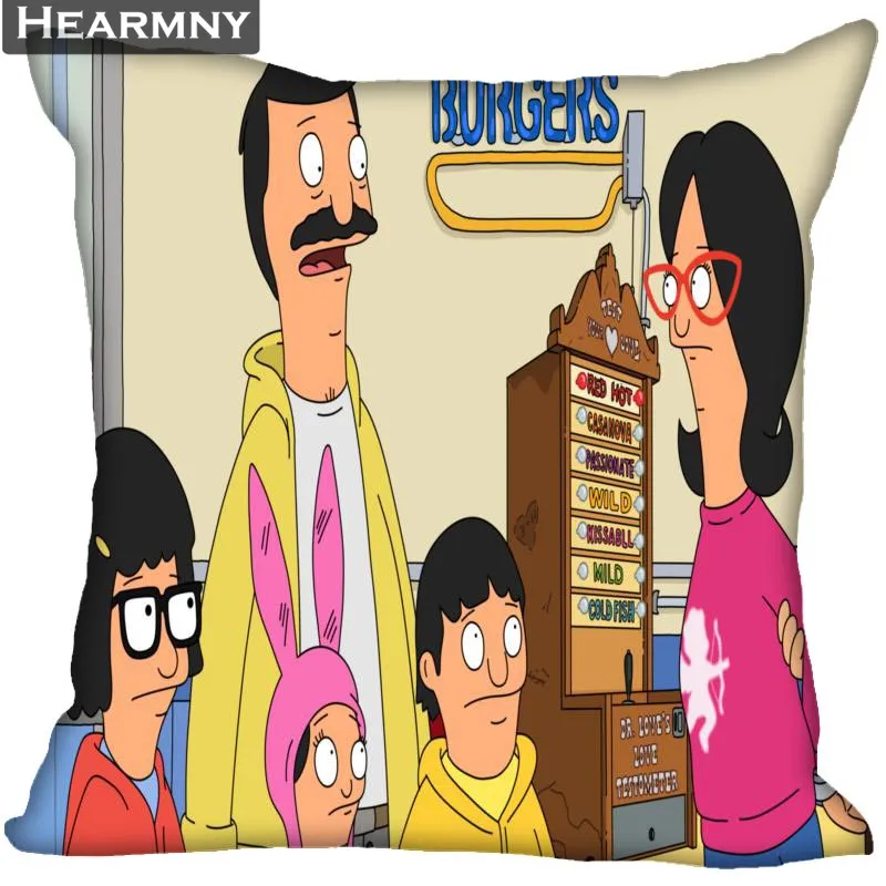 Новое поступление Bobs Burgers наволочка для спальни для дома или офиса, декоративные наволочки квадратная Подушка на молнии чехлы атласные мягкие не выцветают - Цвет: 20