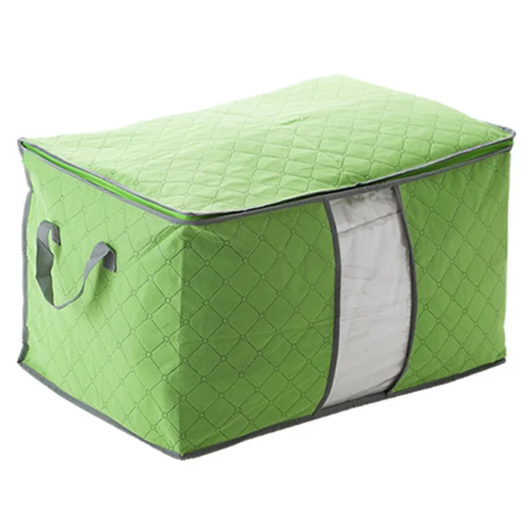 

Color cotton blanket bag of bamboo and cotton blanket to receive a large storage box to receive storage can be folded