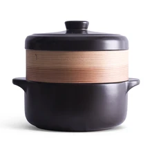 Коричневой Эмалью Керамика суп горшки китайские Еда пара Stewpot тушения кастрюля Пособия по кулинарии горшок посуда Cocotte Cer