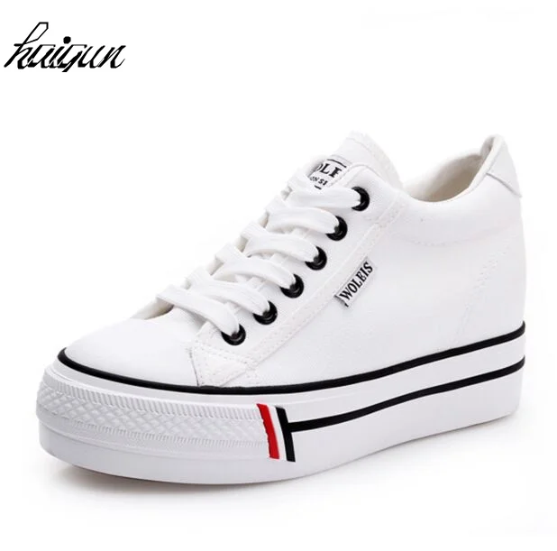 Women Casual Canvas Shoes Thick Sole Trainers Zapatillas Vintage Water