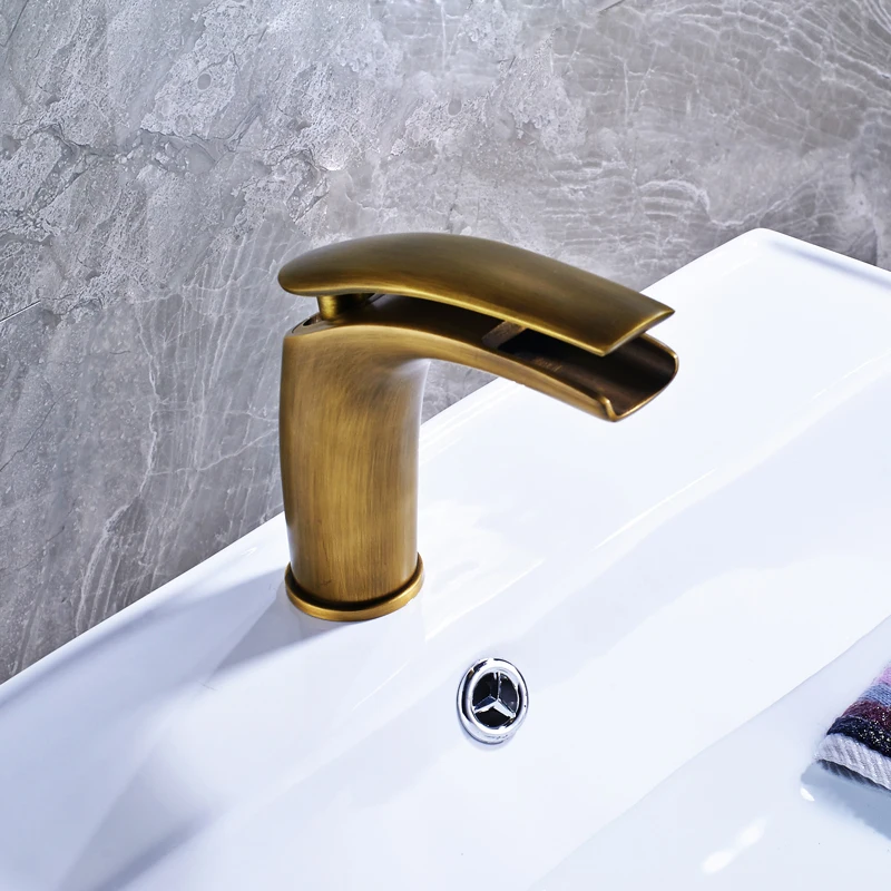 Uythner Antique Br Slope Wide Mouth Bathroom Basin Faucet Uythner Antique Br Slope Wide Mouth Bathroom Basin Faucet Waterfall Deck Mounted Mixer Tap Factory Direct S In Faucets From Home Improvement On