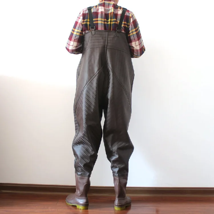 Além de lã Calças com Botas de Chuva Chuva de Pesca ao ar Calças de Lavagem de Carro Carro de Água de Trabalho Atualizado Homens Inverno Quente Bota Oxford de Pesca ao ar Livre Masculino de Água de Trabalho 7 Roupas de pesca