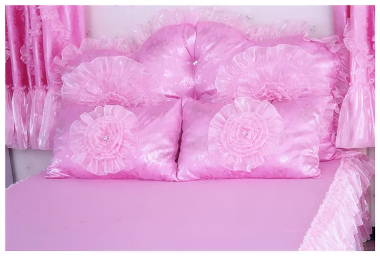 Покрывало, постельное белье, комплект из четырех предметов, кружевное розовое постельное белье принцессы, хлопковое покрывало, покрывало из чистого хлопка