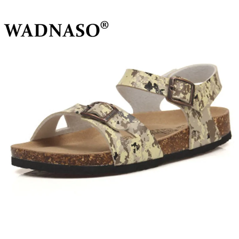 Fashion Double Buckle Cork Sandals Flats New Women Summer Beach Patchwork Casual Slipper Shoe drop Shipping pink black